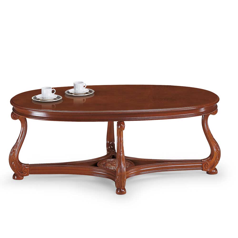 Ovaler Wohnzimmer Tisch in Nussbaumfarben - Italienischer Stil Vibon