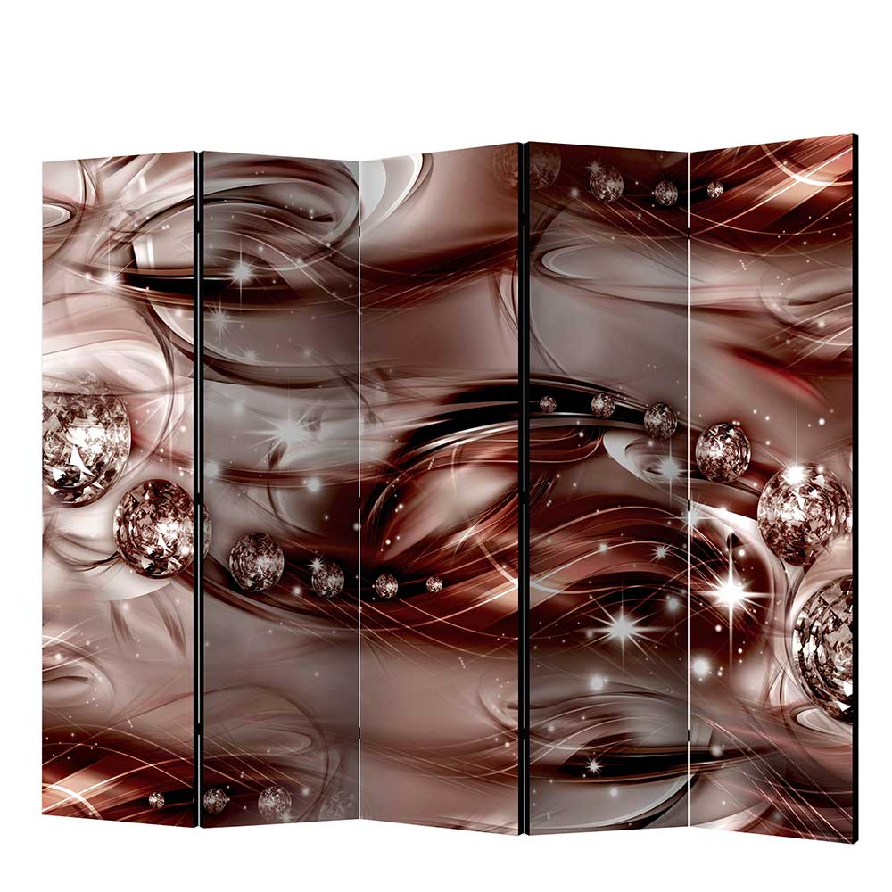 Paravent mit Diamanten & Muster bedruckt - 225 cm breit Viadura