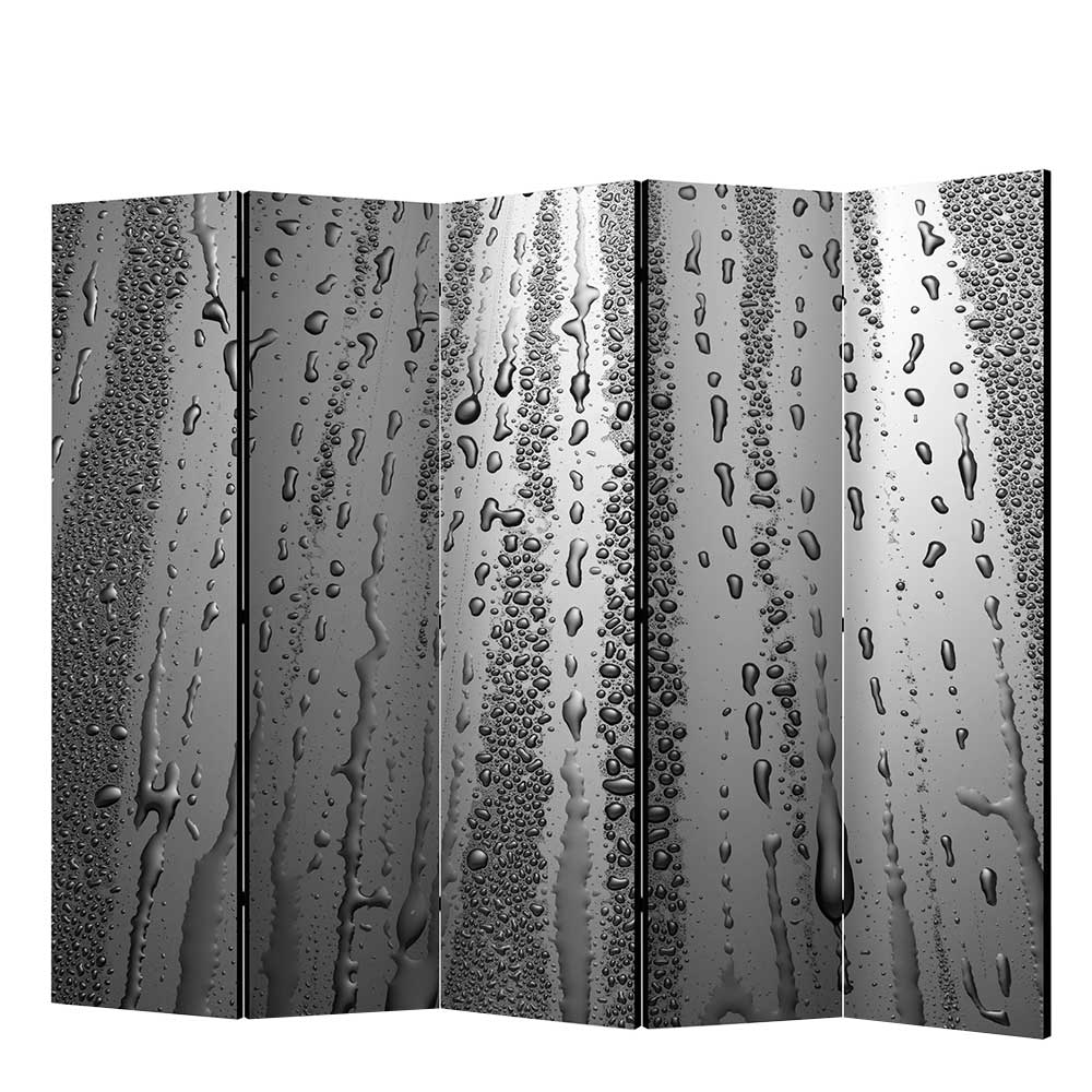 Paravent mit Kondenswasser Fotomotiv in Grau bedruckt Longford