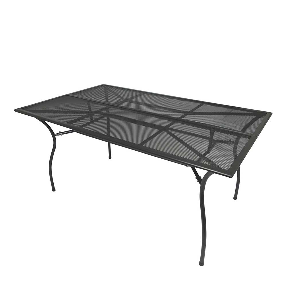 Pulverbeschichteter Gartentisch in Dunkelgrau aus Metall - 150x73x90 Lenox