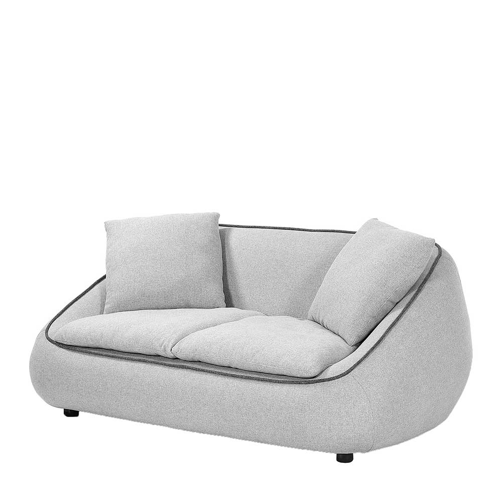 Retro Design Sofa in Hellgrau mit zwei Sitzplätzen - 180x75x100 Asten