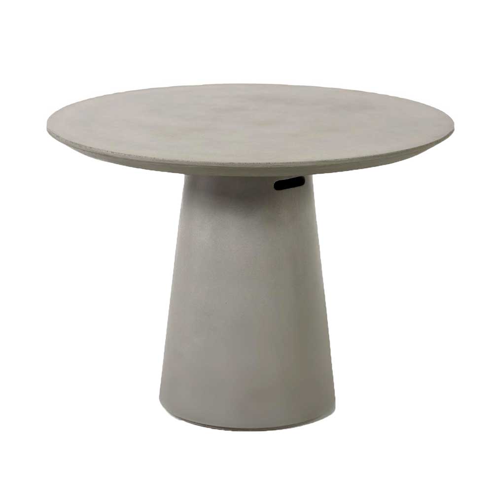 Runder Tisch aus Zement in Grau mit Säulengestell - 2 Größen Onan
