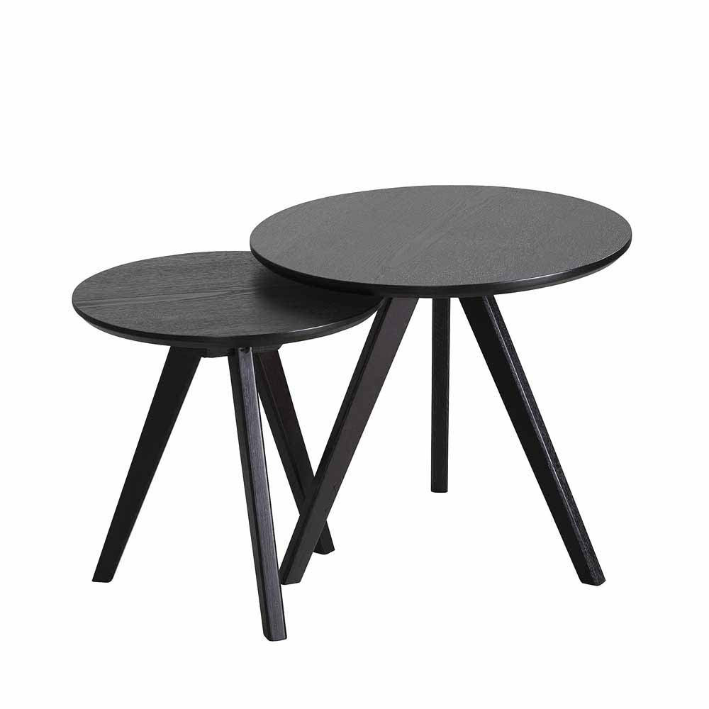 Rundes Tisch Set in Schwarz flexibel nutzbar Vartana
