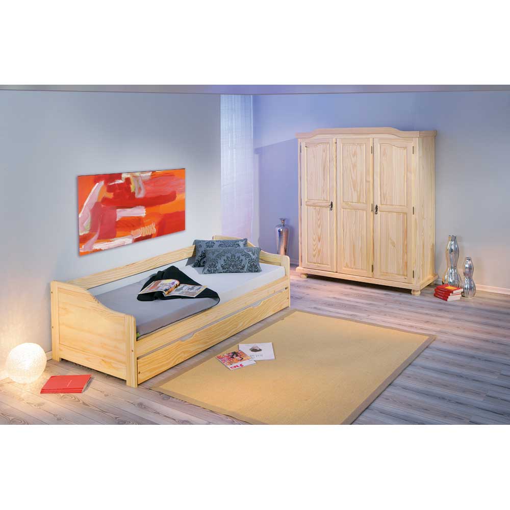 Schlafzimmermöbel Set Kiefer Massivholz Natur lackiert Nabrosia