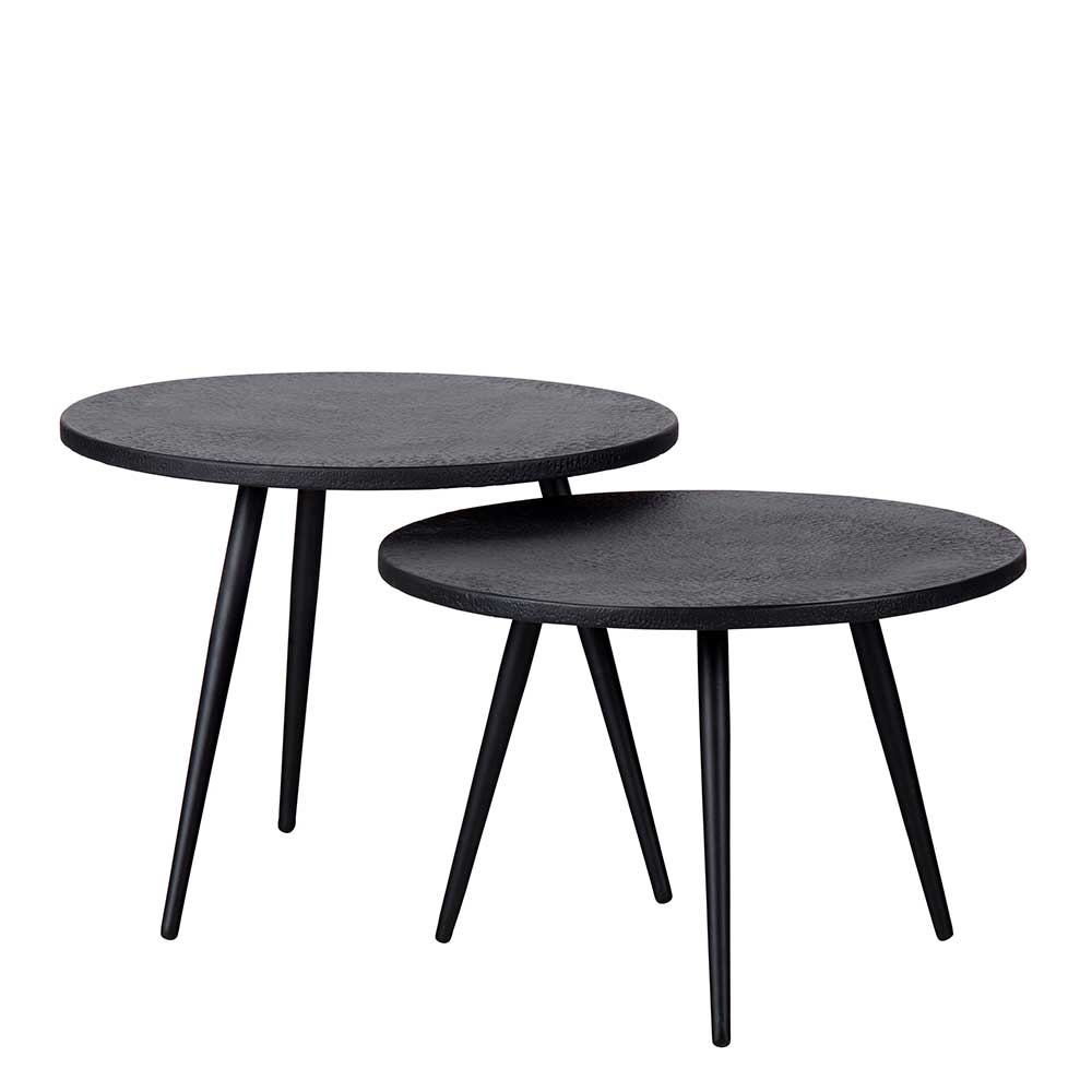 Schwarze Beistelltische modern mit runder Tischplatte Toprino