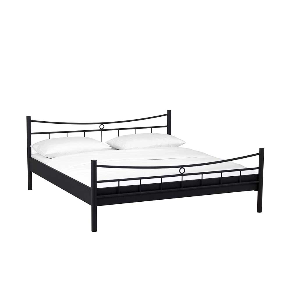 Schwarzes Bett Metall als Einzelbett oder Doppelbett z.B. 180x200cm Molisea