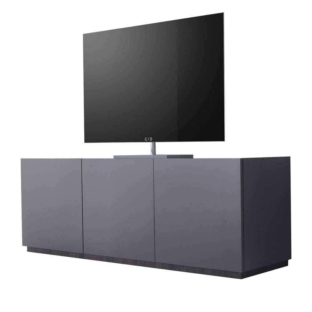 Sideboard für Fernseher in Anthrazit 3-türig 184x64 cm Zialko