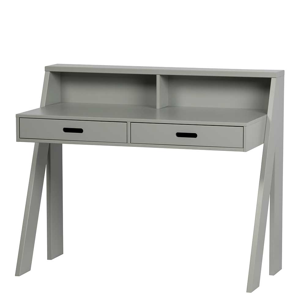 Skandi Schreibtisch in Beton Grau aus Kiefer Massivholz Latvisa