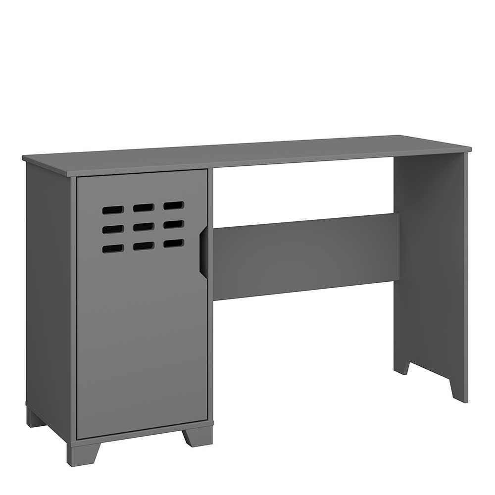 Skandi Schreibtisch in Grau 123x40 cm mit Türfach Niento