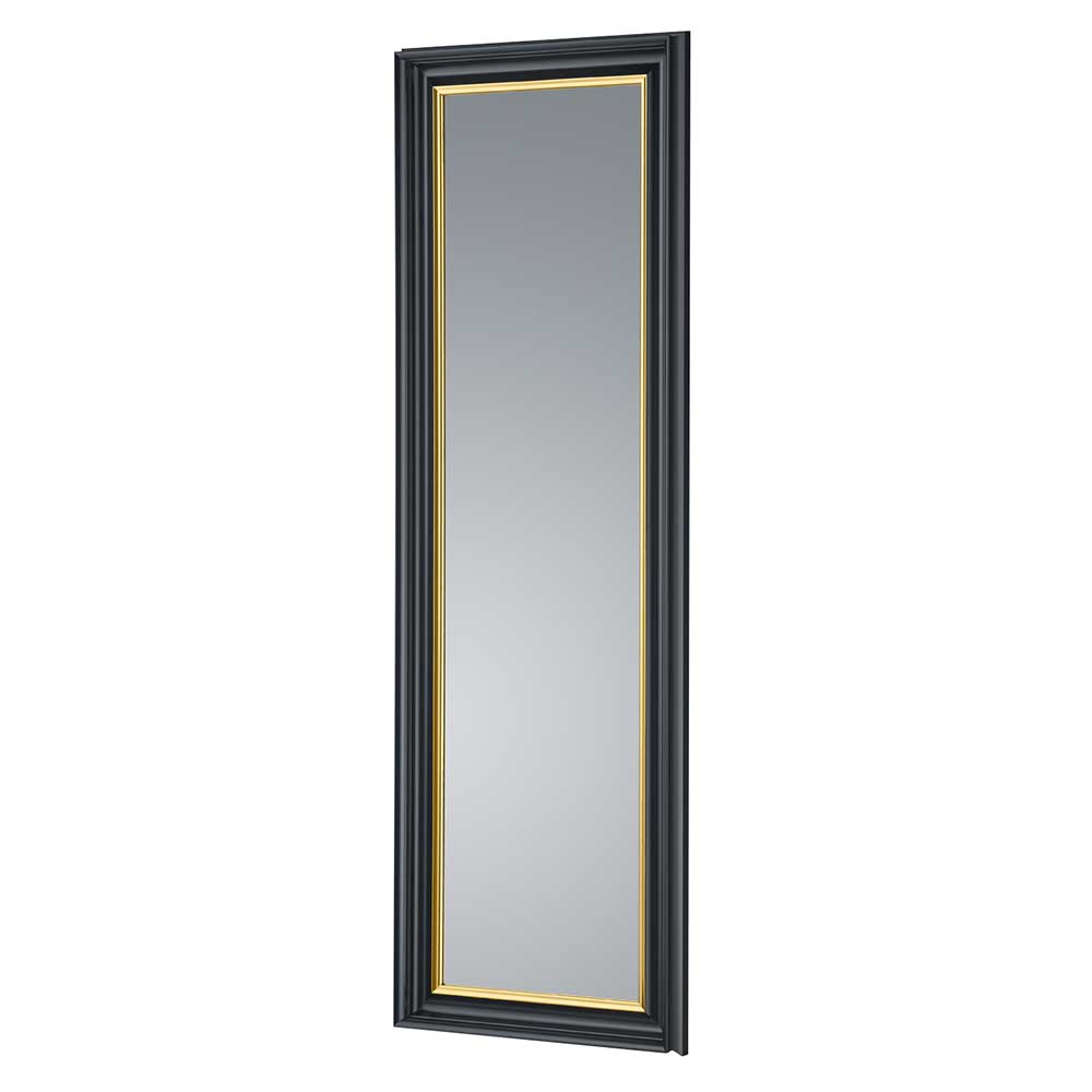 Spiegel in Schwarz & Gold aus Spiegelglas & Kunststoff Aluna