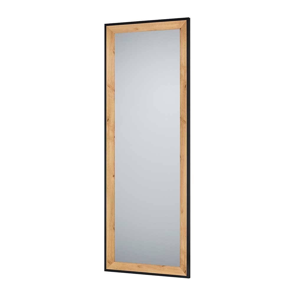 Spiegel mit Rahmen in Wildeiche Schwarz aus MDF - modern - 50x150x4 Leath