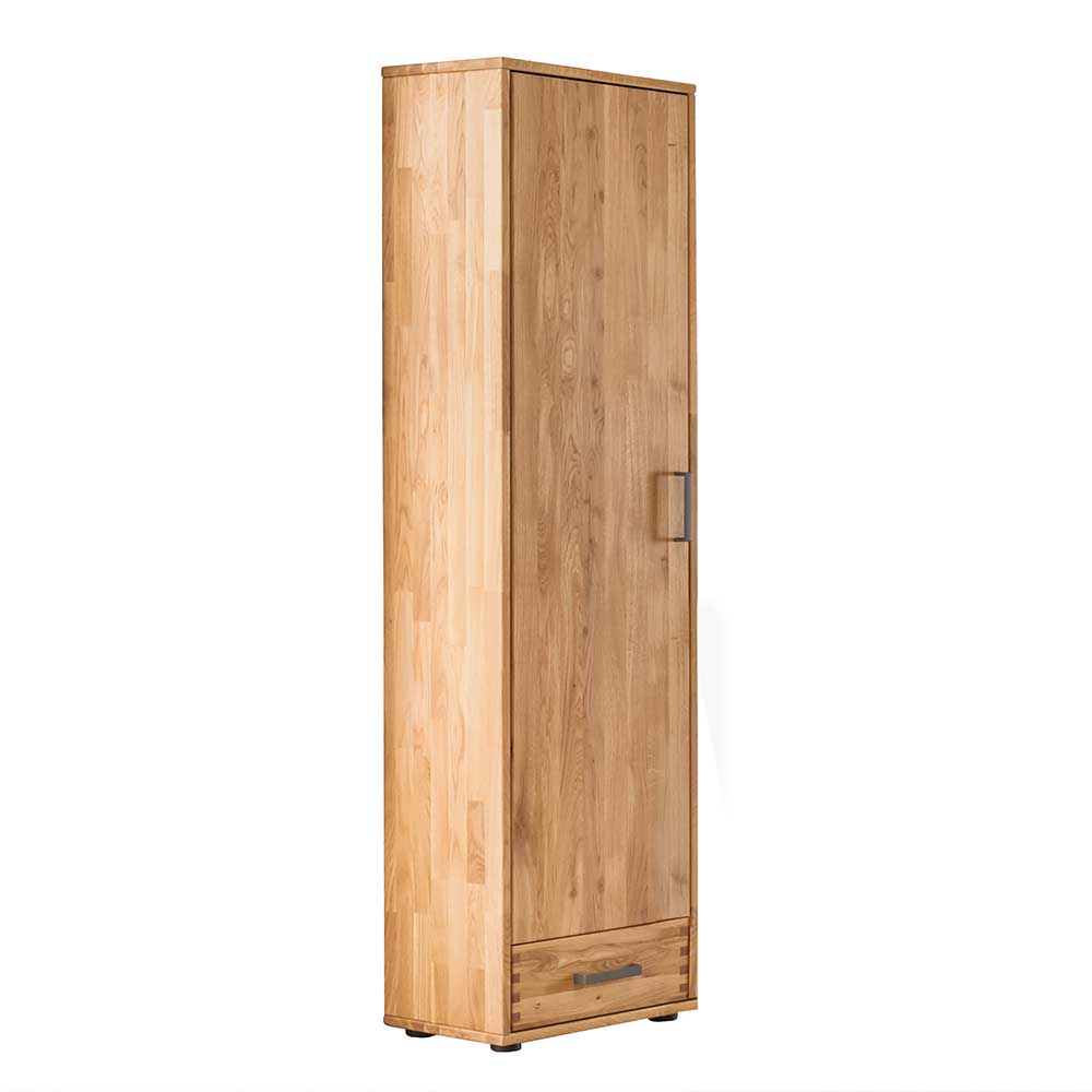 Stabiler Holzschrank für Diele & Flur aus Eiche geölt 46x182x32 Teano