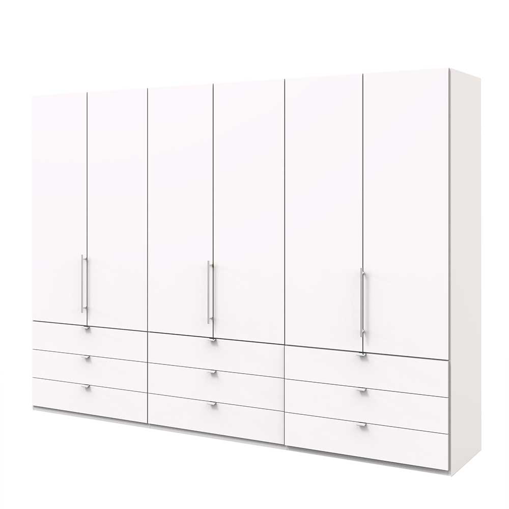 Stauraum Kleiderschrank mit neun Schubladen & drei Falltüren in Weiß Donpiave