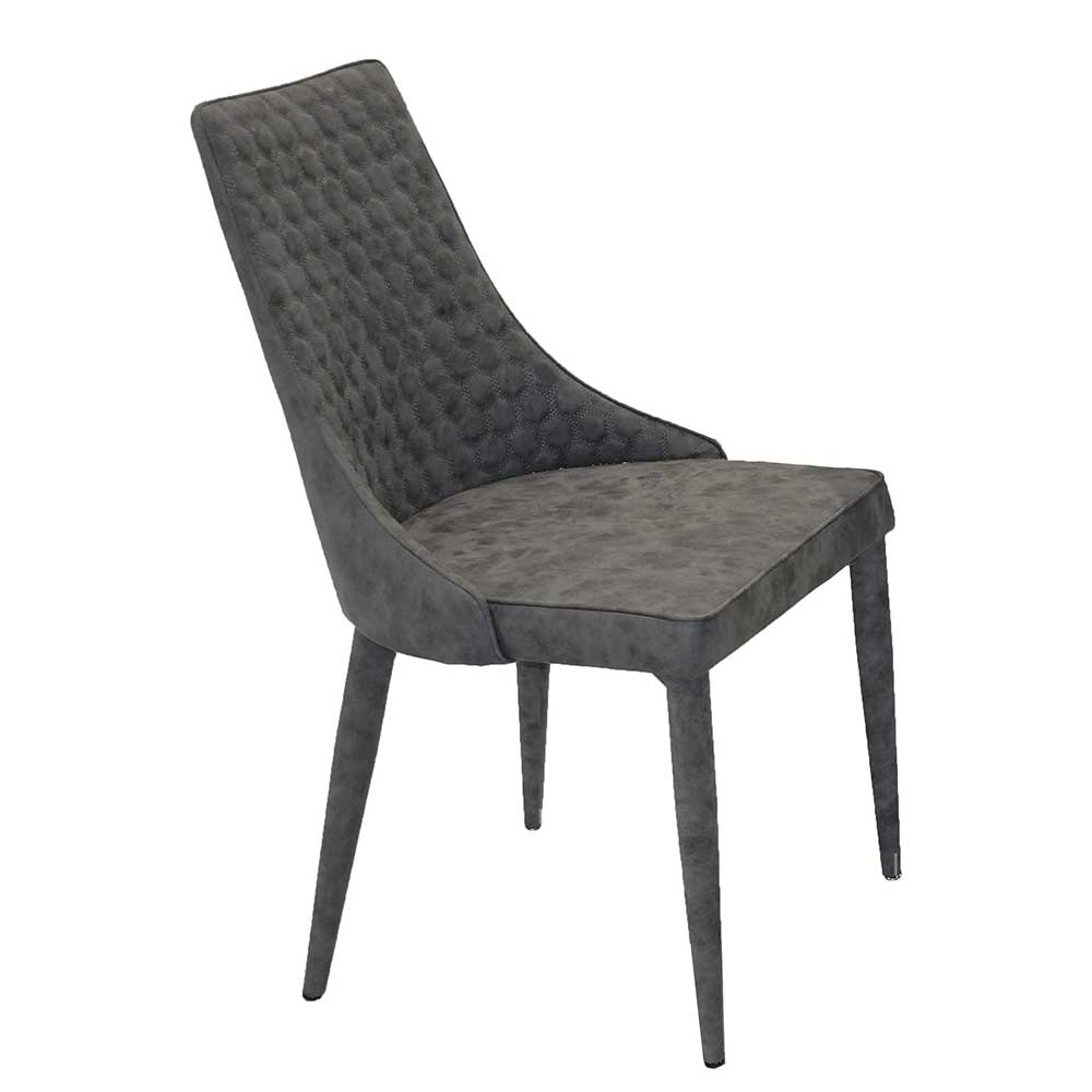 Stühle aus Kunstleder in Grau mit Metallgestell Mossa