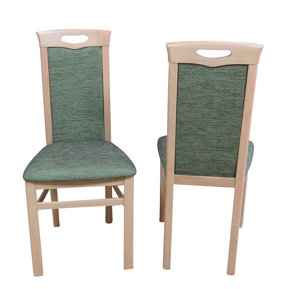 Stühle für Esszimmer & Küche in Oliv-Grün meliert & Buche Alwin