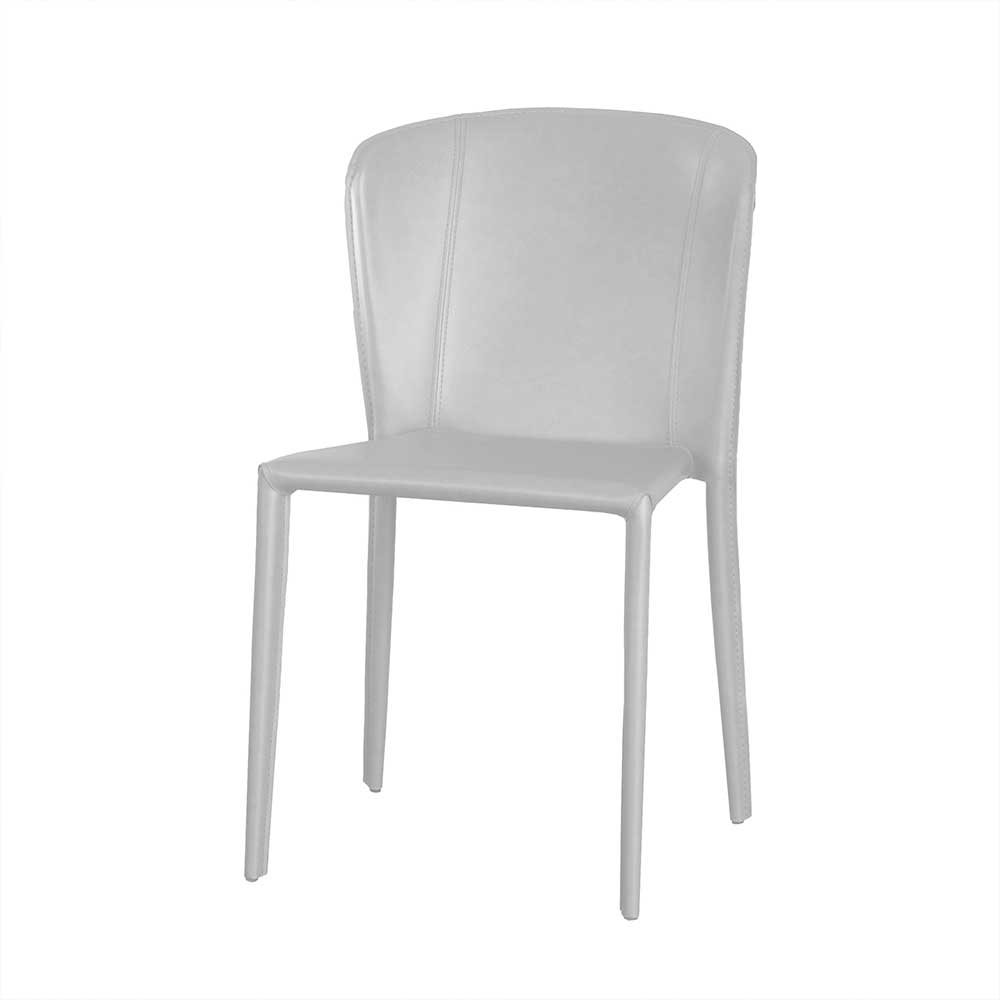 Stühle in Weiß aus Kunstleder & Metall Evanuela