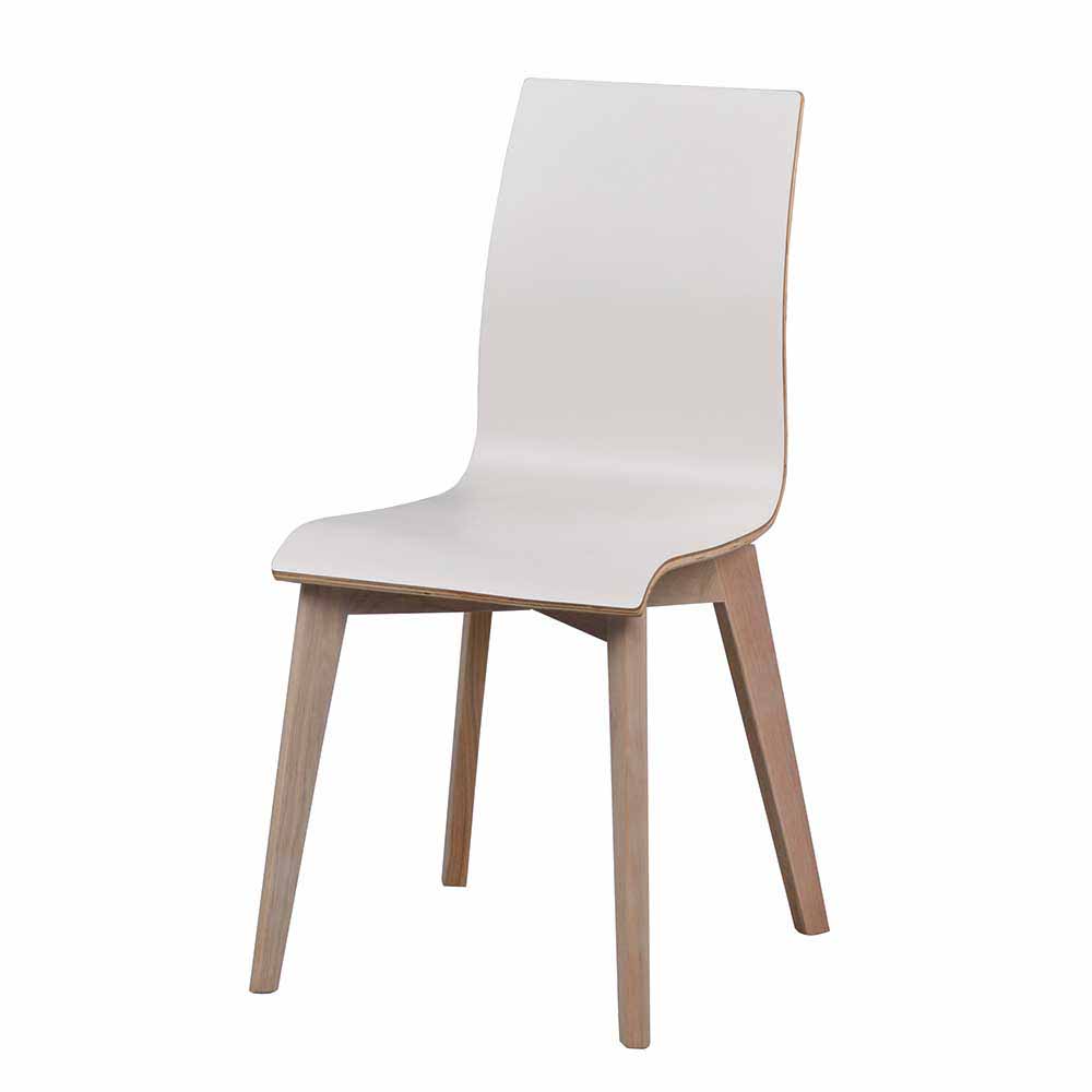 Stuhl mit Hochdrucklaminat Weiß & White Wash Eiche Lacrunia