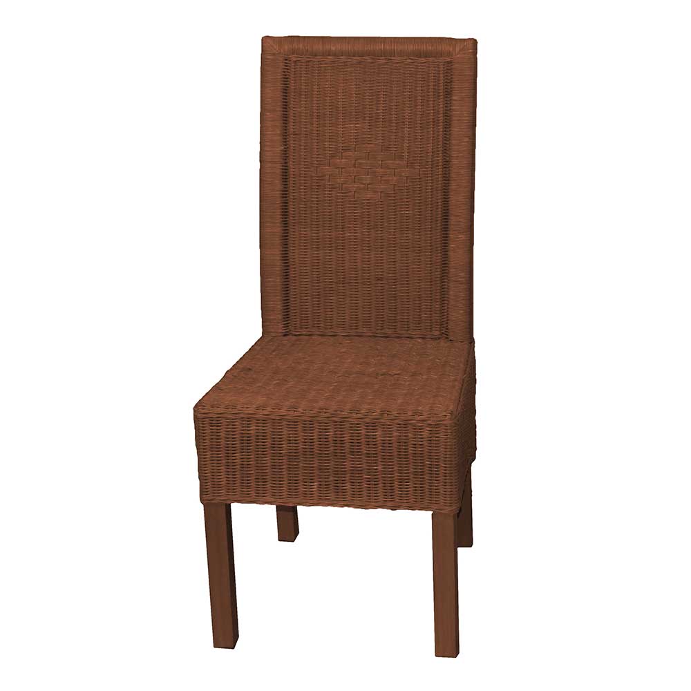 Stuhl Set in Braun aus Rattan Contrera