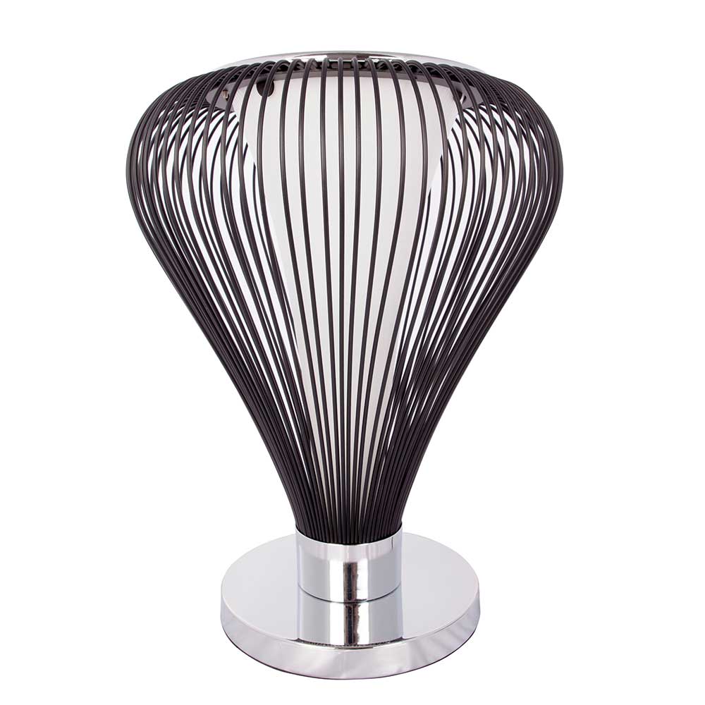 Tolle Design-Tischlampe in Schwarz & Silber aus Metall - 34x45x34 Solana