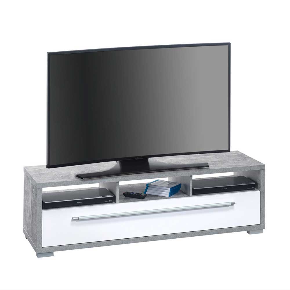 Unterschrank Fernseher in Grau und Weiß Barosio