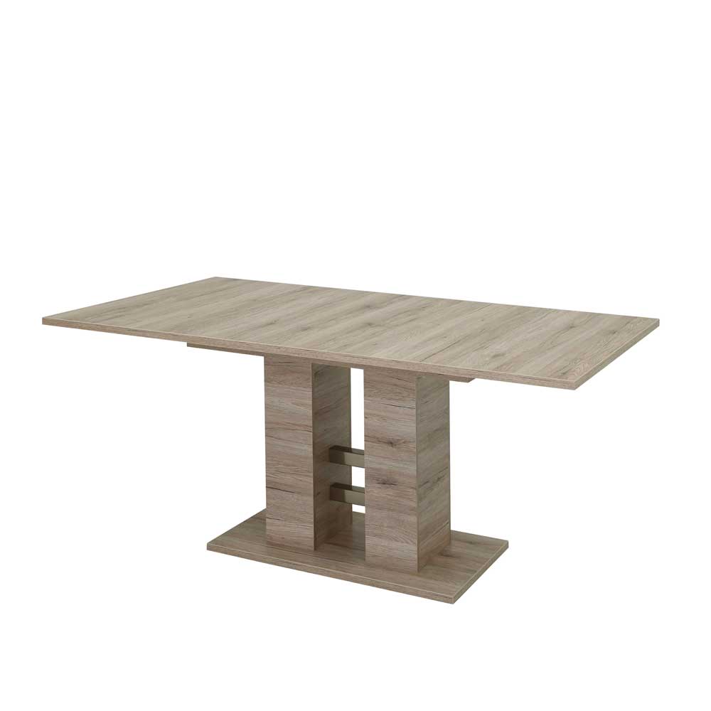 Verlängerbarer Säulentisch in Holz Optik Eiche San Remo Seefeld