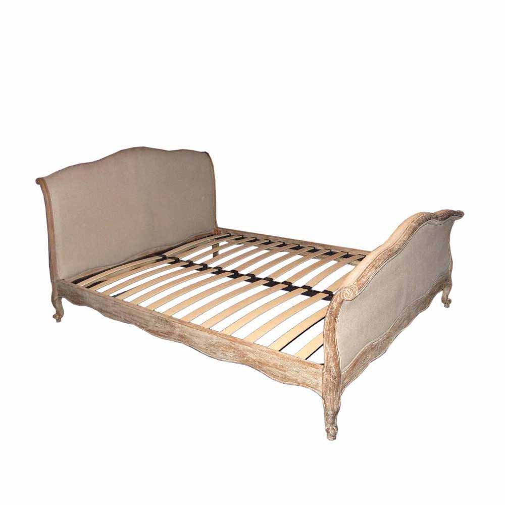 Vintage Bett im antiken Stil aus Eiche Massivholz Taunton