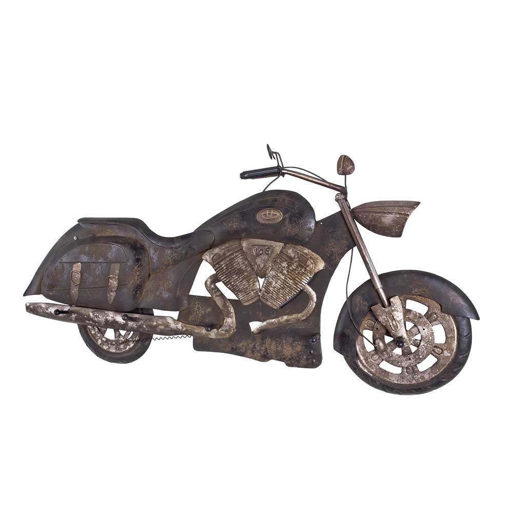 Vintage Wandgarderobe Motorrad Optik 3D aus Metall Lazur