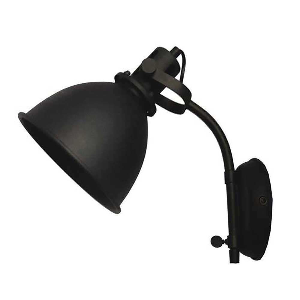 Wand Lampe aus schwarzem Metall - 18x30x32 cm - modern Magnus