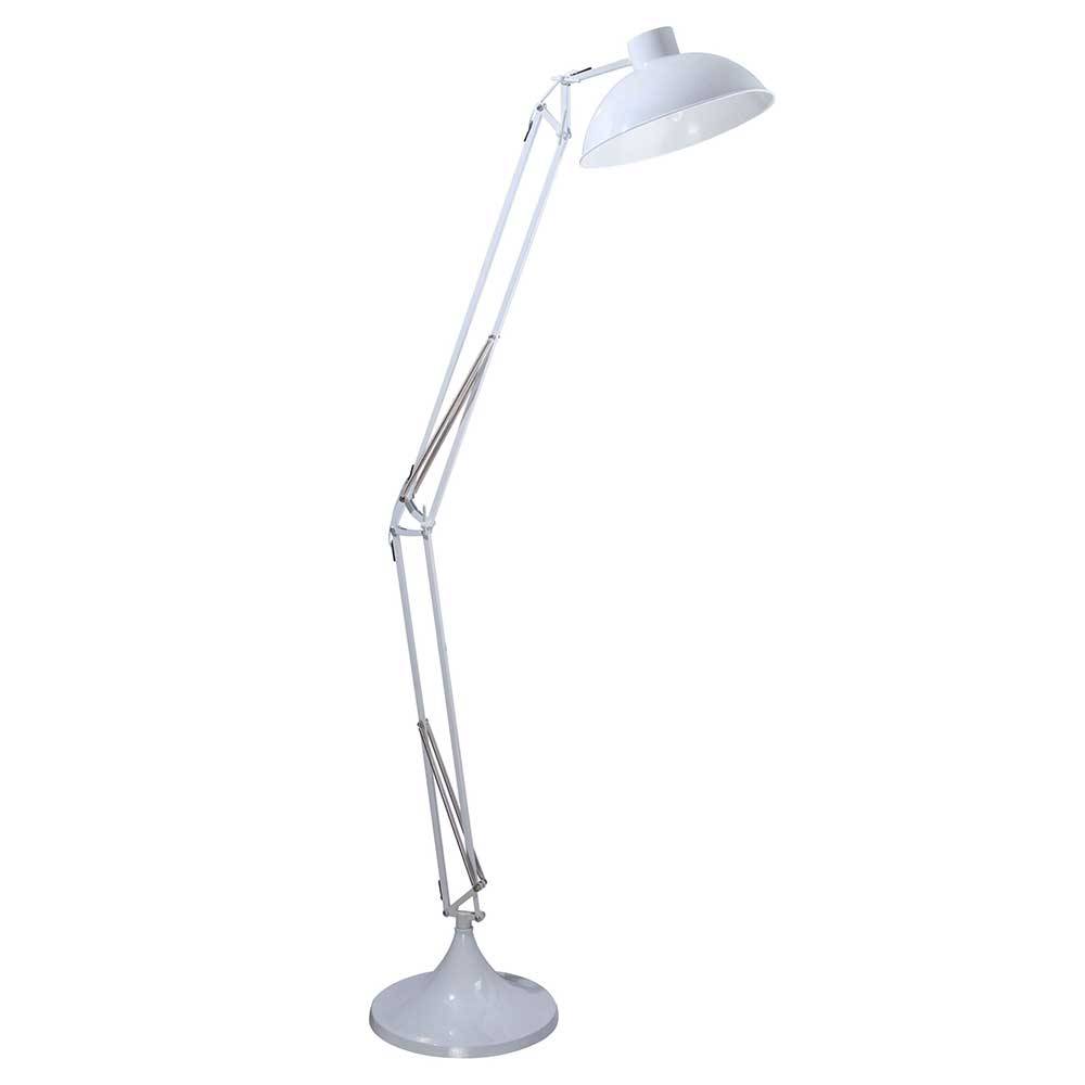 Weiße Stehlampe im modernen Retrostil aus Stahl - 34x173x92 cm Pulse