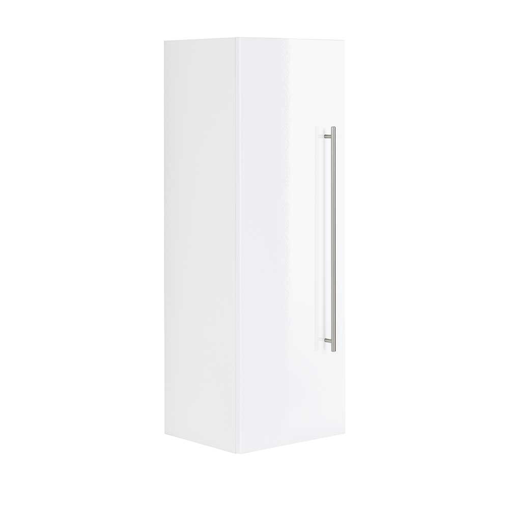 Weißer Hochglanz Badschrank zum Hängen mit Tür - 35x100x30 Sondava