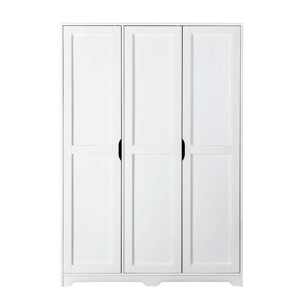 Weißer Kleiderschrank aus lackiertem Kiefernholz mit drei Türen - 139x205x60 Tressa