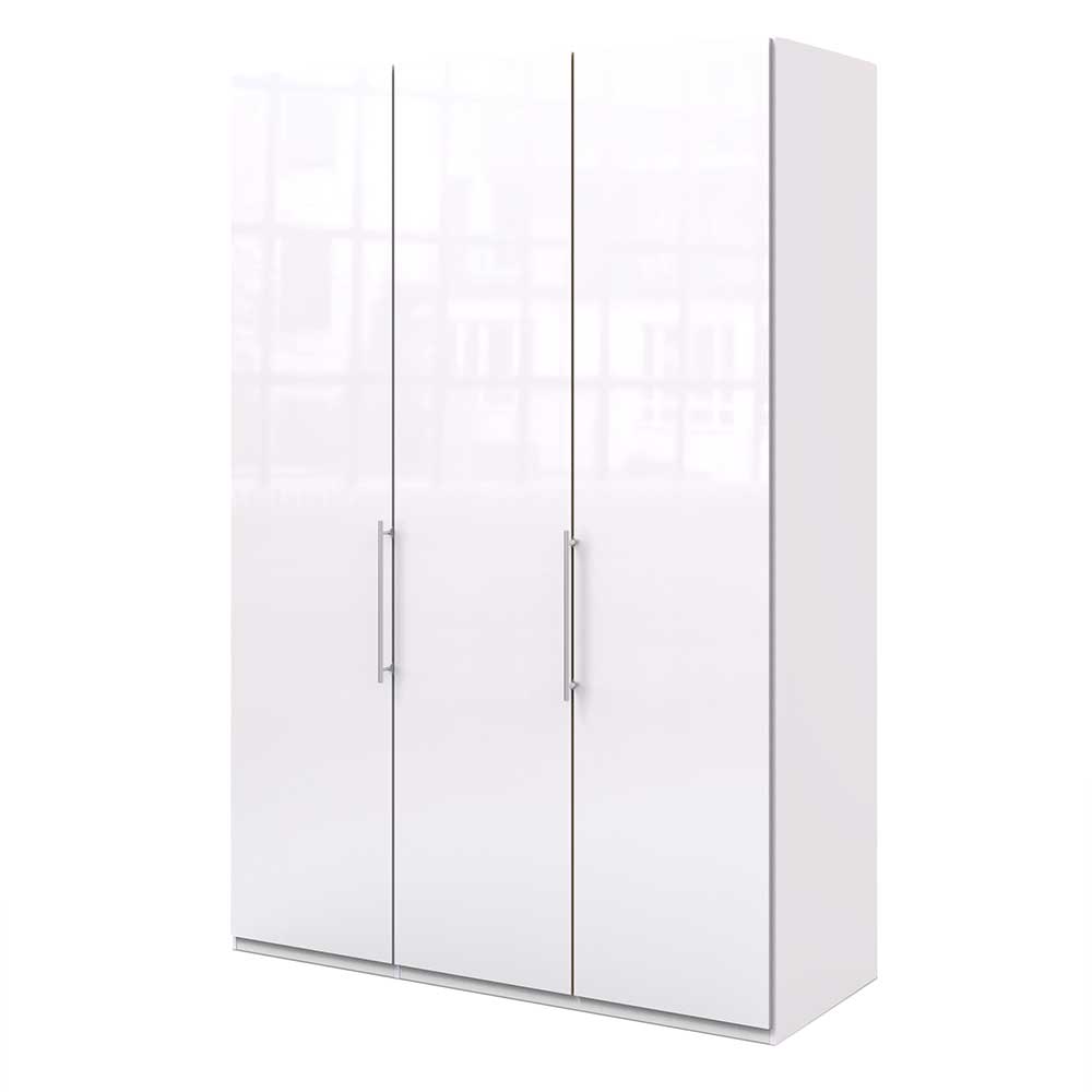 Weißer Kleiderschrank mit 150 cm Breite mit 1 Falttür & 1 Tür Dolienca