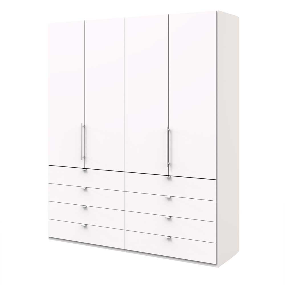 Weißer Kombi-Kleiderschrank mit acht Schubladen und zwei Falttüren Donpiave