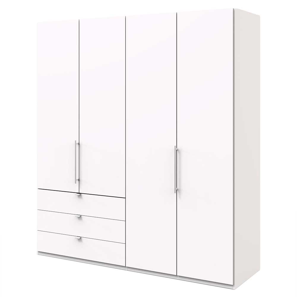 Weißer Schrank fürs Schlafzimmer in modernem Design mit Falttüren & Schubladen Donpiave