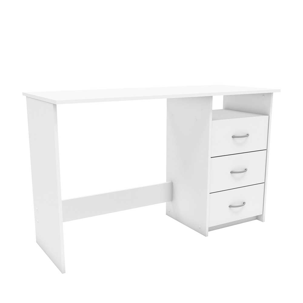 Weißer Schreibtisch mit drei Schubladen in modernem Design Citrosca