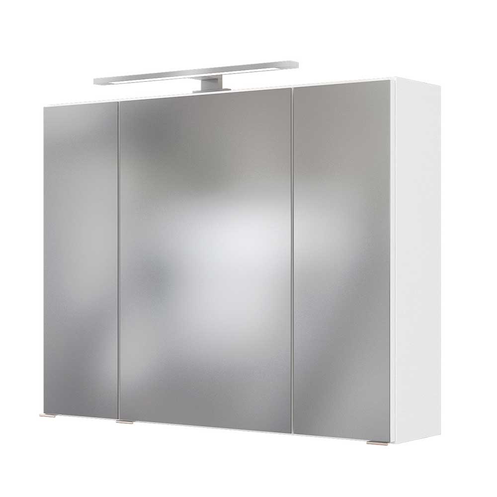 Weißer Spiegelschrank in 60 & 80 & 100 cm Breite mit LED Licht Asticla