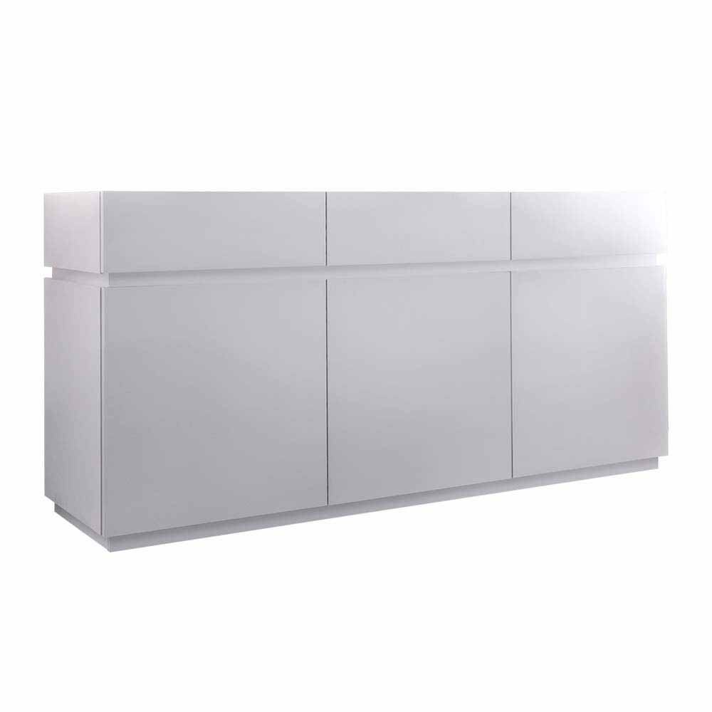 Weißes Design Sideboard mit drei Türen & drei Schubladen Constructa
