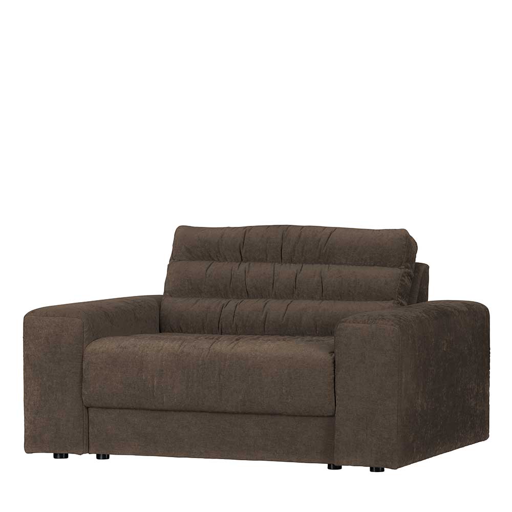 Wohnzimmer Couch für zwei bis vier Personen in Graubraun Stoffbezug Calelas