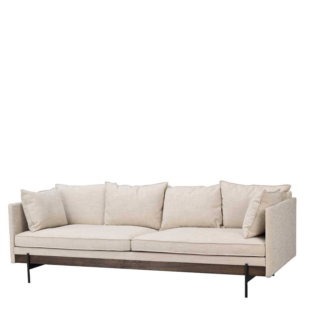 Wohnzimmer Sofa in Beige mit Braun für drei Personen Stilisto