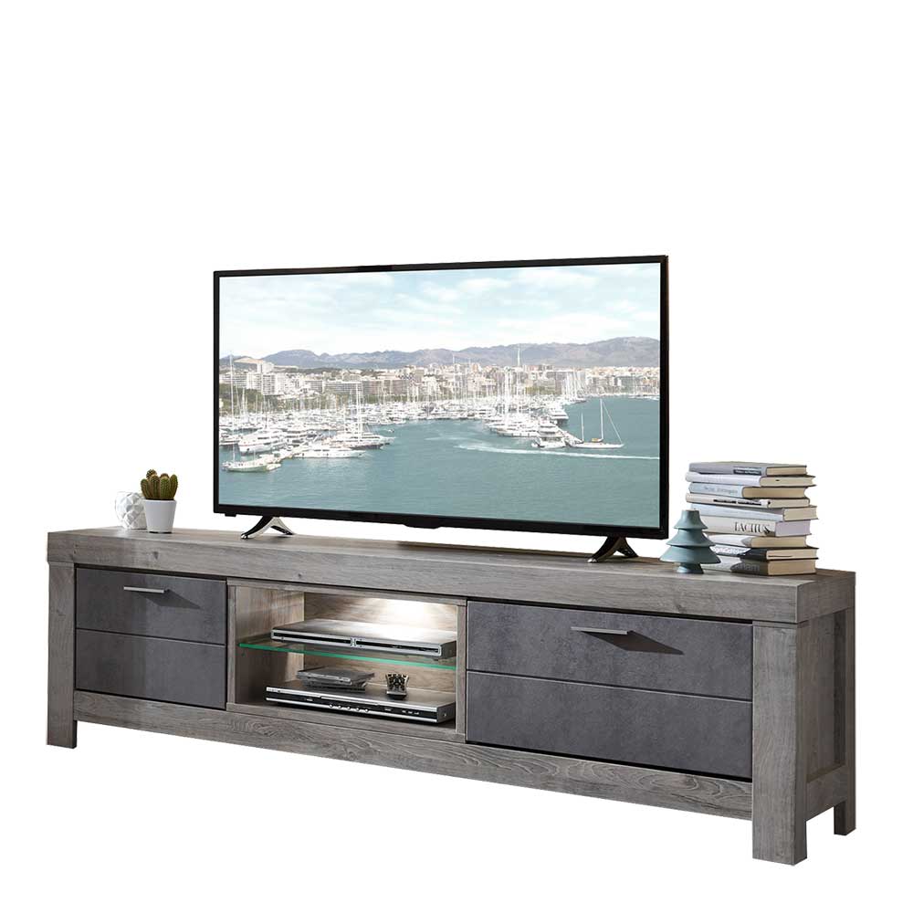 Zweifarbiges TV-Board mit Schublade 180cm breit Marinda
