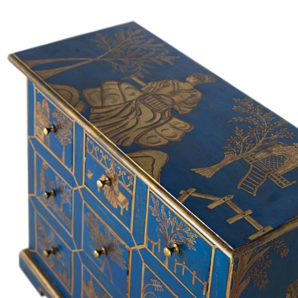 Kommode in Blau und Gold - Peace