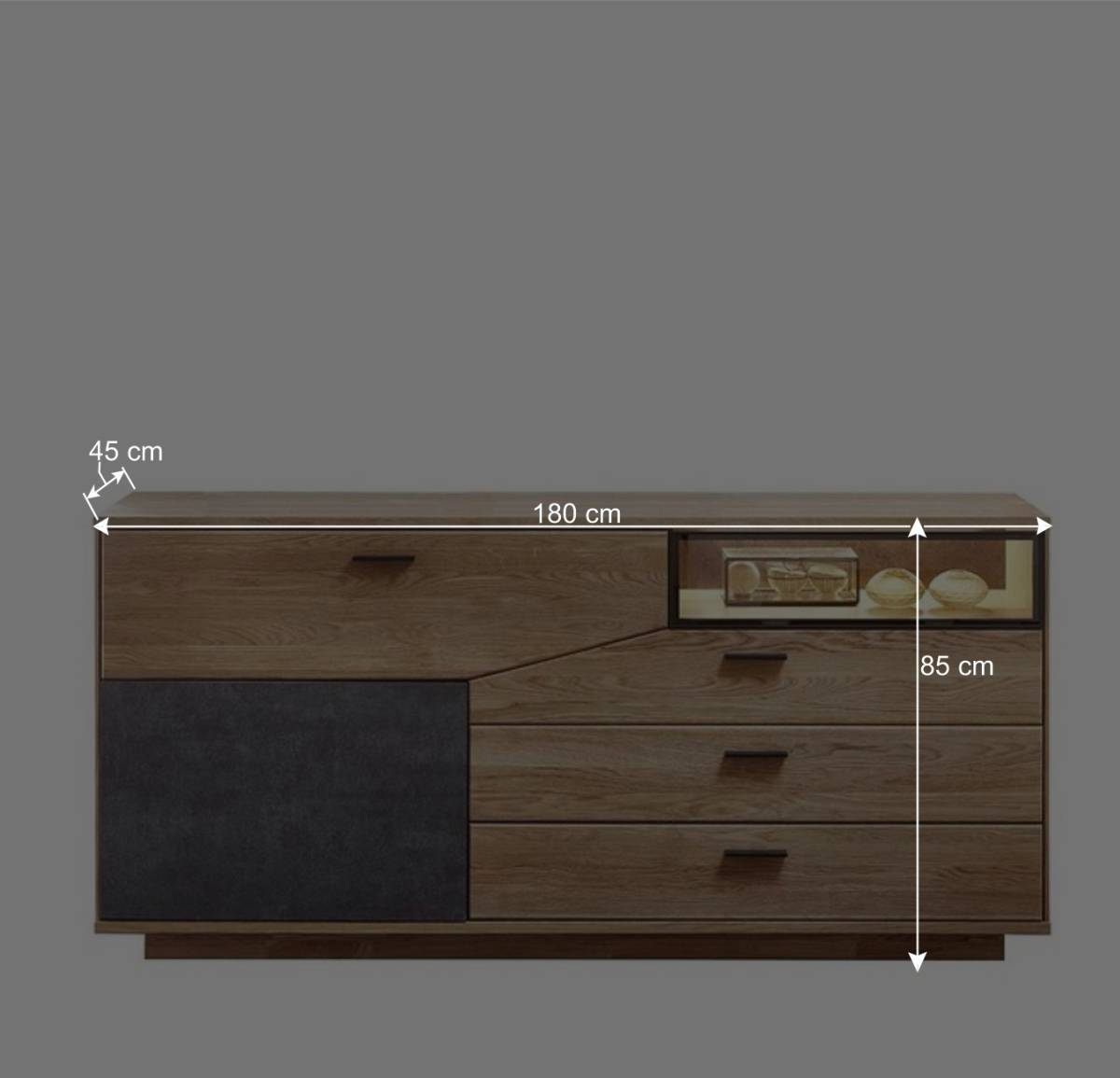 180x85x45 Design Sideboard auf Sockel - Wokenva
