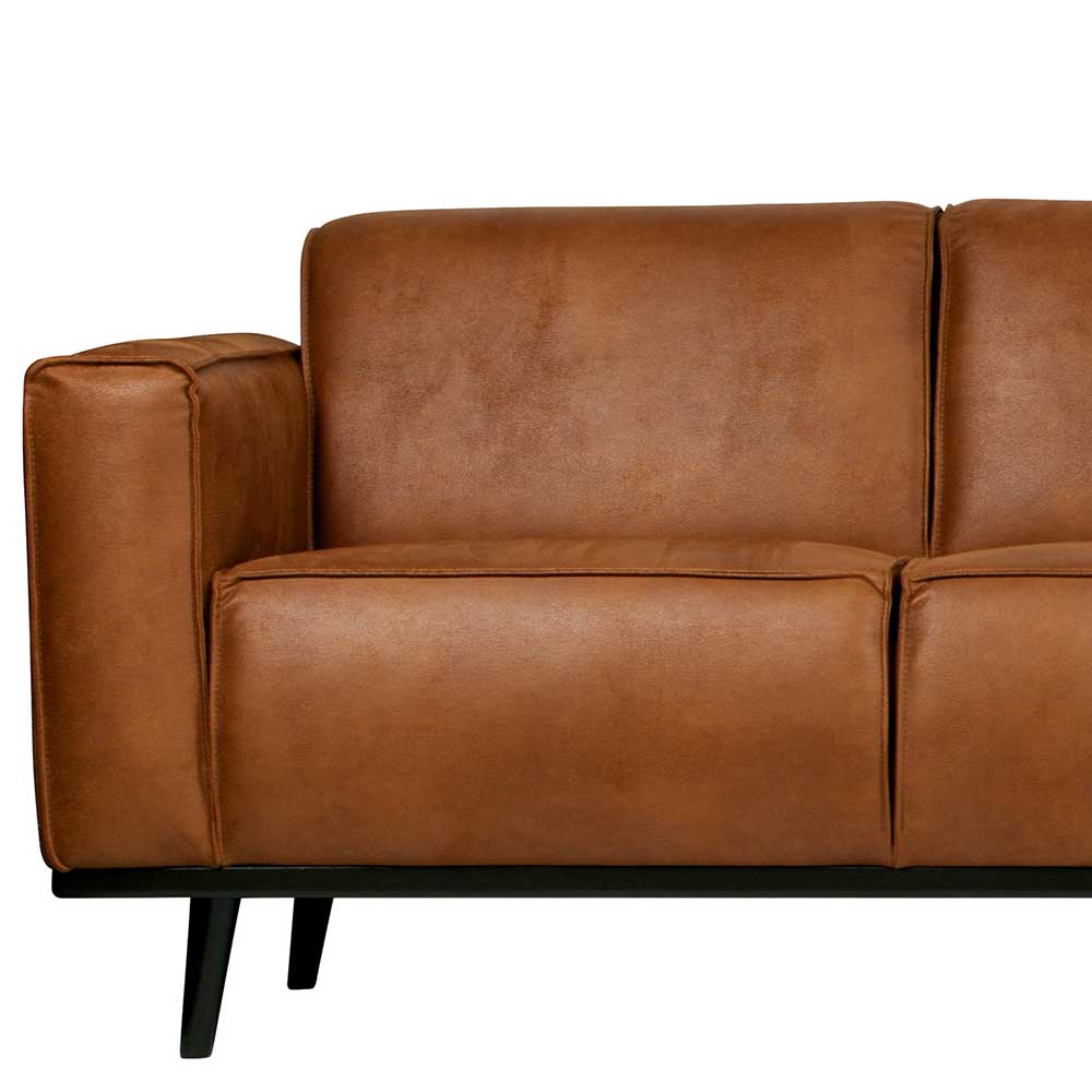 3er Leder Couch in Braun Cognac - Sunhide
