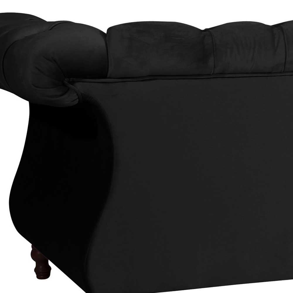 Barock Design Couch in Schwarz Samtvelours - Isipia