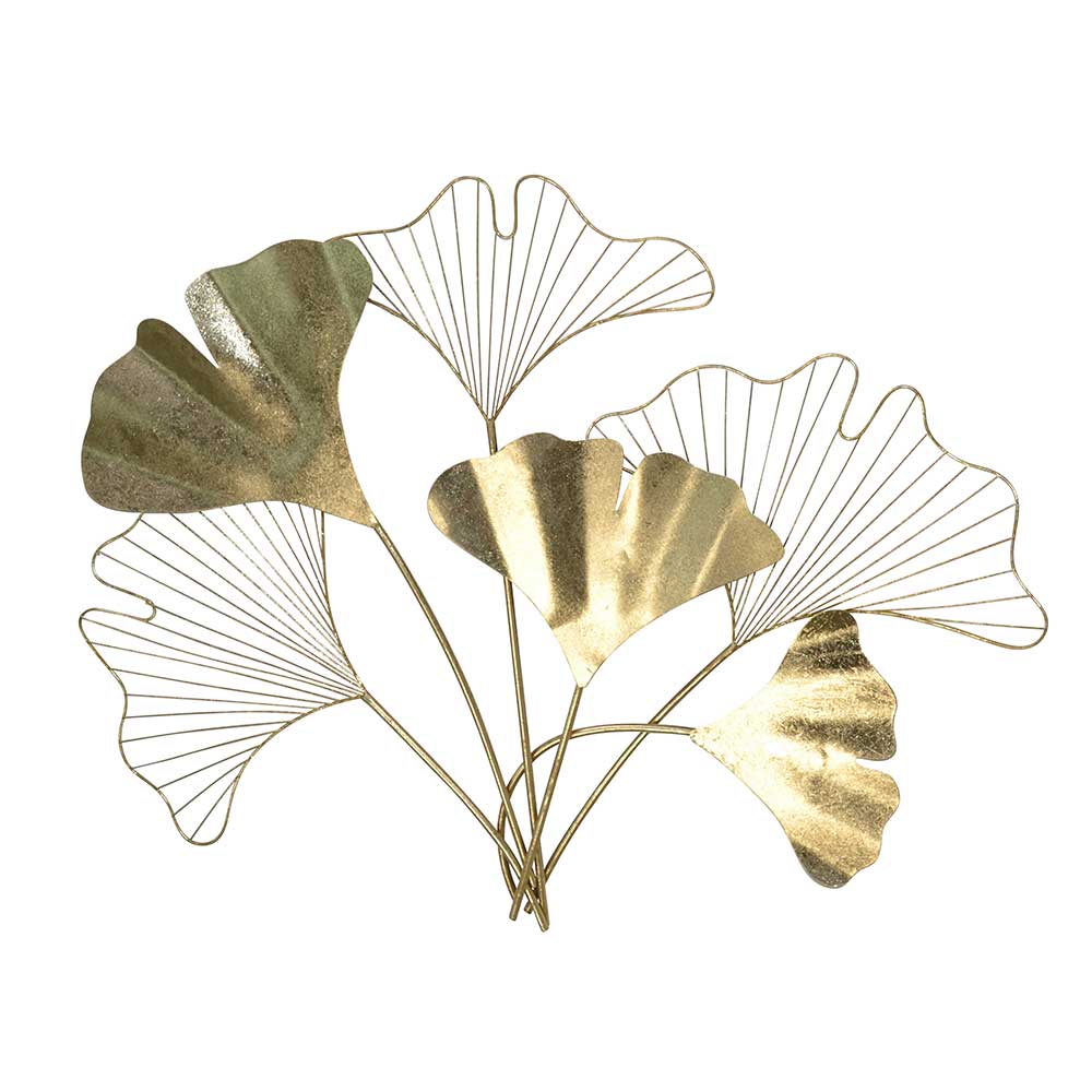 Gingko Blätter Wanddeko in Goldfarben - Utperio