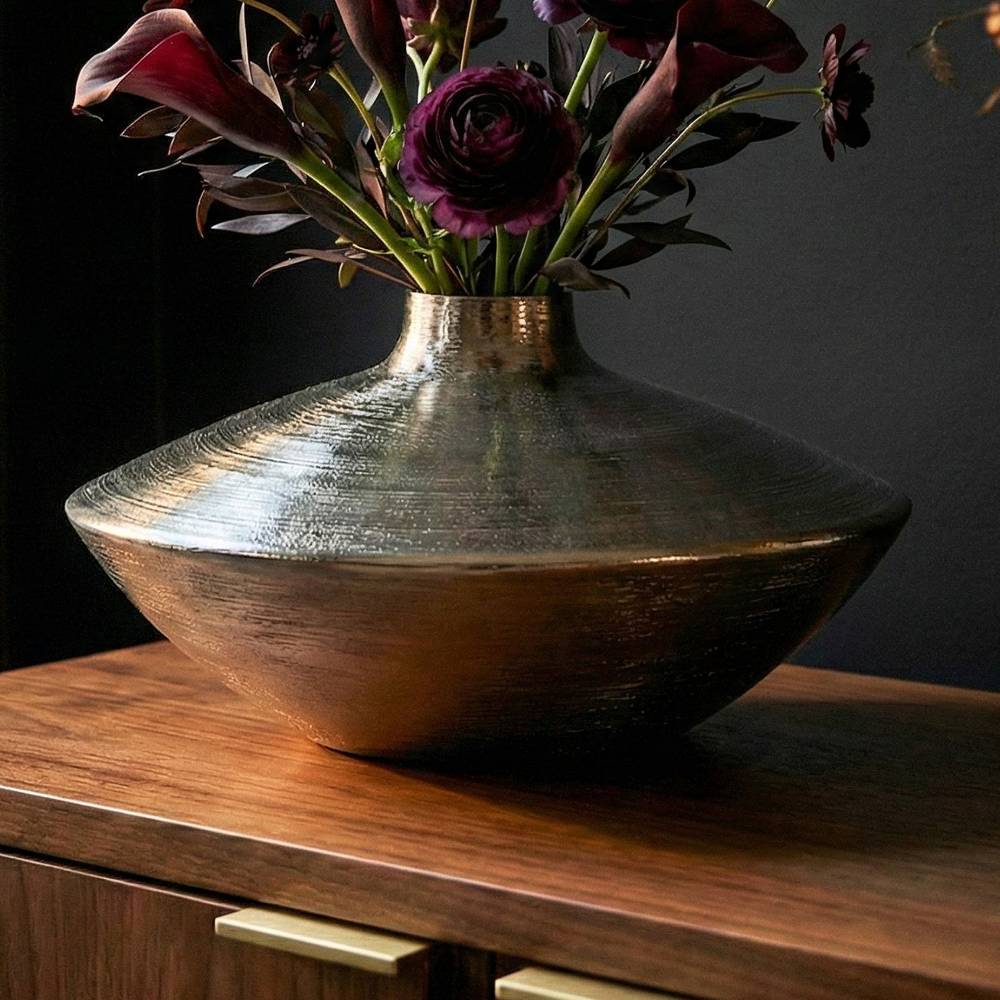 Vase in Silberfarben - Wulian