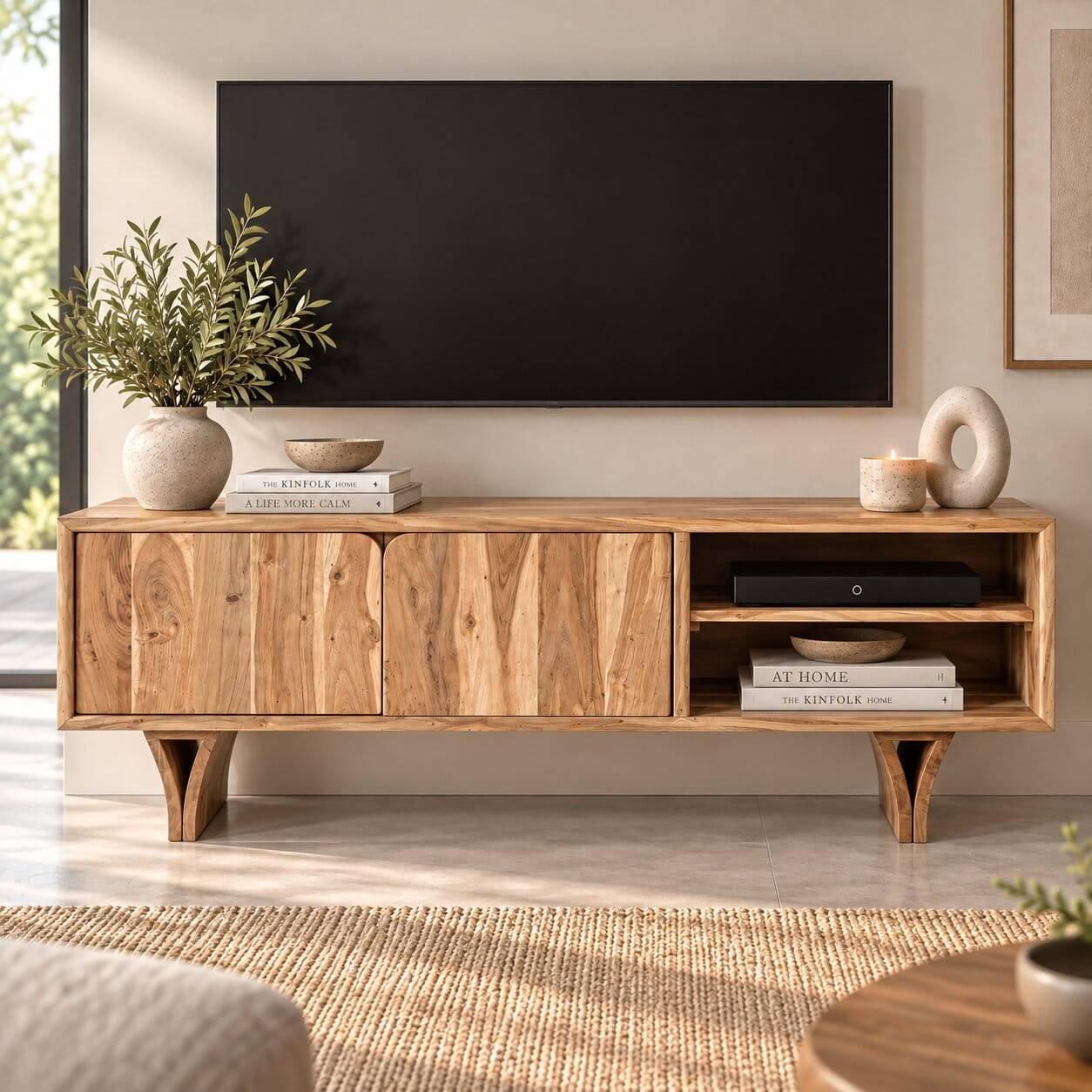 Akazienholz TV-Lowboard modern - Bagavano