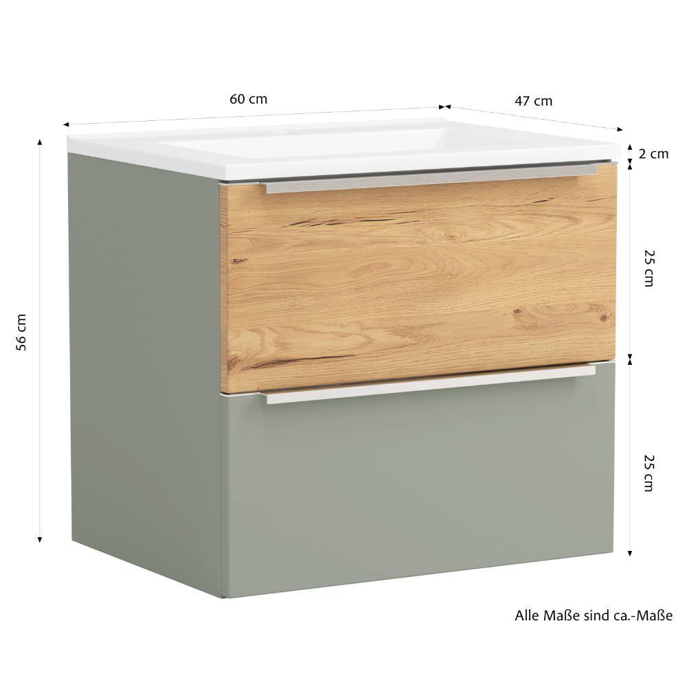 60cm Waschtischkonsole in Graugrün - Malivtros