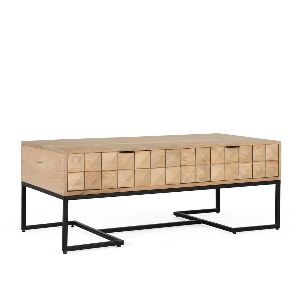 Design-Wohnzimmertisch aus Mangobaum Massivholz - Entury