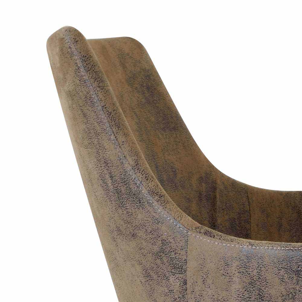 Stuhl mit Microfaser Braun Vintage Used Look Uclavera & Wildeiche Natur